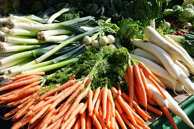 市場の野菜